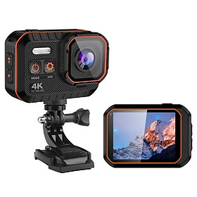 Máy ảnh hành động 4K 60fps Ultra HD Sport Camera với màn hình điều khiển điều khiển từ xa ngoài trời xe máy Mothycle Matercycle Action Cam màu: Đen