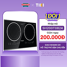 Bếp Đôi Điện Từ Hồng Ngoại Sunhouse SHB8609 (Tổng công suất 3600W) - Hàng chính hãng