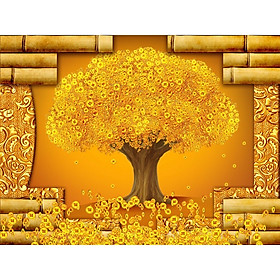 (HCM)TRANH DÁN TƯỜNG 3D CÂY TÀI LỘC PHÚ QUÝ 12 TRANG TRÍ PHÒNG KHÁCH CÓ SẴN KEO