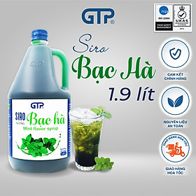 Siro Bạc hà GTP (1.9L/chai) - Chuyên dùng pha chế: Trà sữa, Trà trái cây, Cocktail, Mocktail