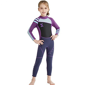 Boy's Long-Sleeved One-Piece Wetsuit 2.5MM Neoprene Surfing Snorkeling Jellyfish Diving Suit