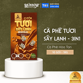 LION CAFE - Cà phê hòa tan 3in1 - Cà phê TƯƠI Sấy Lạnh - Đậm Đặc X2 - Hộp 180g (10 gói x 18g)