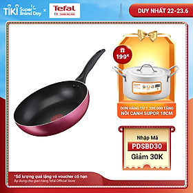 Chảo chiên Tefal Light & Clean B2240595 26cm (Đỏ) - Lớp phủ Titanium - Công nghệ Thermor-spot cảnh báo nhiệt - Hàng chính hãng