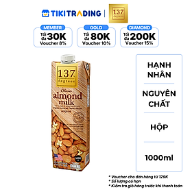 Sữa hạt Hạnh nhân Nguyên chất 137 DEGREES 1000ml