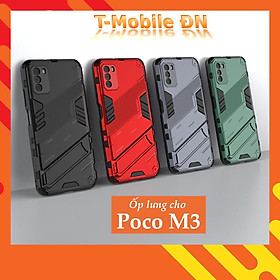 Ốp lưng cho Xiaomi Poco M3, Ốp chống sốc Iron Man PUNK cao cấp kèm giá đỡ cho Poco M3 - Xiaomi Poco M3