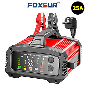Bộ sạc ắc quy công suất lớn FOXSUR FPT-250 25A 12V 24V sạc ô tô tàu thuyền xe điện Booster Mode