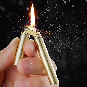 Mua Vỏ Hộp Quẹt Bật Lửa Xăng Đá CF-045 Kiểu Dáng Nhị Khúc Siêu Nhỏ - Vàng