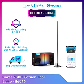Đèn LED trang trí góc tường Govee RGBIC Corner Floor Lamp H6076 | Thiết kế tối giản, kết nối thông minh, 16 triệu màu RGBIC | Hàng chính hãng