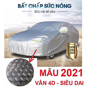 Bạt phủ toàn xe cao cấp - VÂN 4D - Cách nhiệt triệt để - Chống nắng - Chống thấm nước