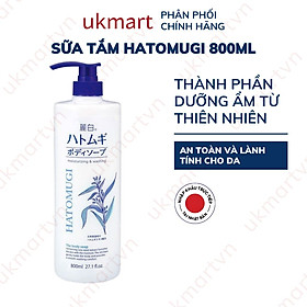 Sữa Tắm Trắng Da Giữ Ẩm Hatomugi Nhật Bản 800ml
