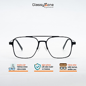 Gọng kính cận, Mắt kính giả cận kim loại Form vuông thời trang Nam Nữ Dorcas- GlassyZone