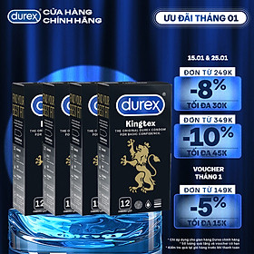 Bộ Bao Cao Su Durex Kingtex Hộp 12 Bao - 4 hộp 48 bao