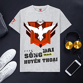 Áo Free Frie màu ghi xám cotton cực đẹp logo rank huyền thoại cực chất