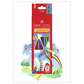 Faber-Castell-11653810-Chì Màu Junior Triangular - 10 Màu Dài + Chuốt