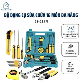 Bộ Dụng Cụ Sửa Chữa Gia Đình Đa Năng 16 Món Tiện Dụng, Bộ Đồ Nghề Đa Năng Xếp Gọn Có Hộp Đựng - Chính hãng MINIIN 