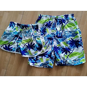Set Quần đôi đi biển cho nam và nữ họa tiết cây dừa hot trend  Free size