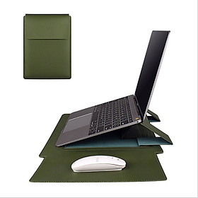 Laptop Stand Bag PU Leather Cover Tablet Sleeve Case for Macbook Air Pro 13.3/14.1/15.4 inch