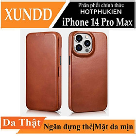Bao da thể thao chống sốc dành cho iPhone 14 Pro Max (6.7 inch) hiệu XUNDD Gra Series có ngăn đựng thẻ Card ATM visit cao cấp Bảo vệ toàn diện 360 độ, Smartsleep thông minh - hàng nhập khẩu - Nâu