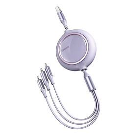 Mua Cáp sạc dây rút 3 đầu thế hệ mới Baseus Bright Mirror 3 in 1 (Type C/ Micro USB/ Lightning  3.5A/ 1.2m  Retractable Fast Charge & Data Cable) - Hàng chính hãng