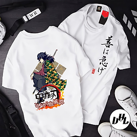 Áo thun trắng Anime, Manga Thanh g diệt quỷ Tanjiro 09, Unisex Nam Nữ có Size áo từ 25-95kg