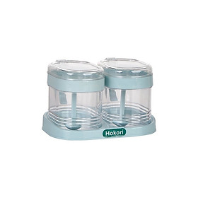 Bộ 3 Lọ đựng gia vị có nắp tặng thìa nhựa hàng cao cấp Hokori Việt Nhật