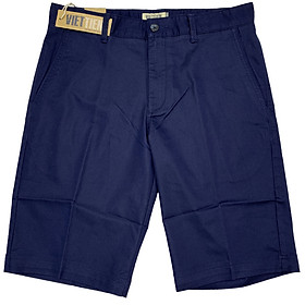 Viettien - Quần short nam kaki màu xanh đen đậm 6Q8038 regular