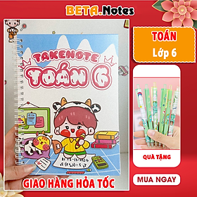 Sổ takenote Toán 6, sổ tay ghi chép toán 6, sổ lò xo bìa trong Beta, sổ còng sắt Binder làm sổ planner bullet journal