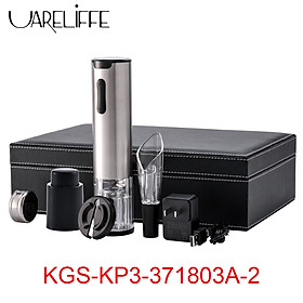 Uareliffe 5 in 1 Wine Tool Gift Set Mini Wine Stopper Opener Wine Decanter Aerator Pourer Portable Corkscrew Foil Cutter Electric Red Wine Bottle Opener Set Luxury Leather Box Gifts For Friends Wedding Party