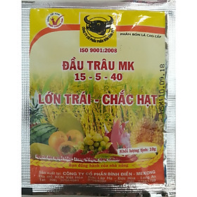 Phân bón lá đầu trâu MK NPK 15-5-40 giúp lớn trái - chắc hạt - cây khỏe