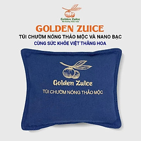 Túi chườm nóng thảo mộc Golden Zuice, chữ thêu, màu xanh