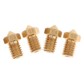 4x 0.6mm Extruder Brass Nozzle Print Head for 1.75mm 3D Printers Accessories