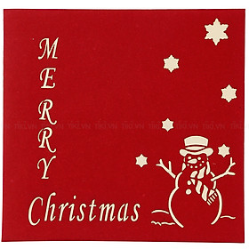 Thiệp Nổi 3D Ninrio - Merry Christmas Star CN004 (12 x 12 cm) - Màu Ngẫu Nhiên 