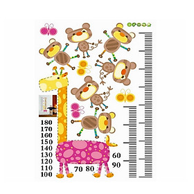 Decal dán tường thước đo hươu và gấu td06