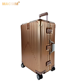 Vali hợp kim nhôm nguyên khối MS1104 nhãn hiệu Macsim cao cấp màu Rose cỡ 26 inches