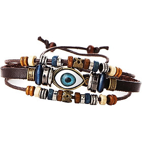 Vintage Style Multilayer PU Leather Braided Bracelet Jewelry Men Women