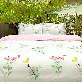 Bộ Vỏ Chăn Ga Gối 100% Cotton Sợi Bông Julia 235BM16 (Bộ 5 Món Có Vỏ Chăn) (1m6 x 2m x 25cm)
