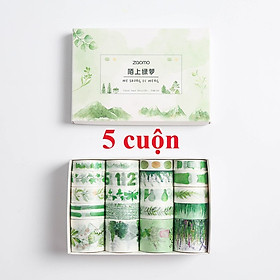 Washi Tape Nhiều Chủ Đề Hộp 20 Cuộn Hoặc 5 Cuộn Từng Loại Băng Dính Giấy Trang Trí Sổ Tay Book Mark Takenote Cổ Trang