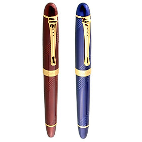 2Pcs Metal Nib Fountain Pen Smooth Writiing Tool for Office  Supplies