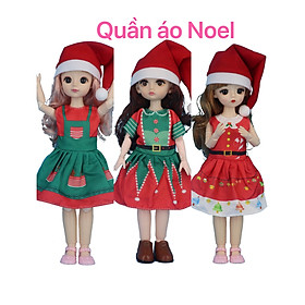 Quần áo Noel  đầm và nón  của búp bê 30cm mập - 1 cái ngẫu nhiên