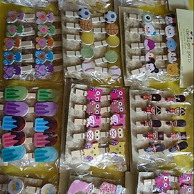 Set 5 vỉ kẹp gỗ hình khác nhau