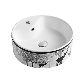 Mua Chậu lavabo đặt bàn tròn hoa văn hươu