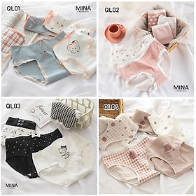 Set 5 Quần Lót Nữ Cotton Cao Cấp Kháng Khuẩn Phong Cách Hàn Quốc Dễ Thương