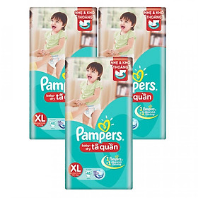 Combo 3 Tã/ Bỉm Quần PAMPERS Giữ Dáng Gói Đại Size M(60 miếng, 7-12kg)/ L(54 miếng, 9-14kg)/ XL (62 miếng, 12-17kg)/ XXL (44 miếng, 15-25kg), Chống Xệ