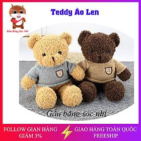 Gấu bông Teddy áo len cao cấp đồ chơi siêu xinh cho bé