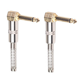 Hilabee 2 Góc Đơn Cắm Điện Thoại, 90 Độ 6.35 Mm (1/4 Inch) l-Hình Đàn Guitar Jack Âm Thanh Kết Nối Cáp Micro Nhà Ga