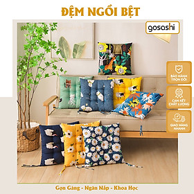 Mua Đệm Ngồi Bệt Vuông 37x37cm Phong Cách Nhật  Vải Linen Cotton  Ruột Bông Gòn  Nhiều Hoạ Tiết  Dễ Vệ Sinh  Có Dây Liên Kết Với Ghế Thương Hiệu Gosashi-DBV