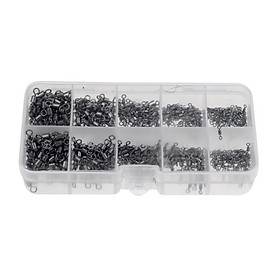 500 Pieces Stainless Steel Ball Bearing Swivels Barrel Swivel Solid Rings Fishing Connector with Fishing Tackle Box