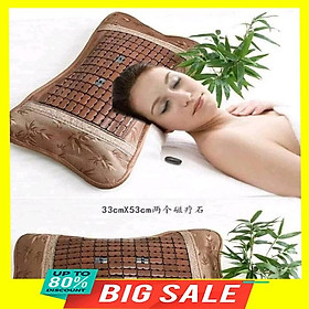 Mua Gối trúc điều hòa kèm ruột gối bông cao cấp thoáng khí  mát lạnh 30 x 50cm