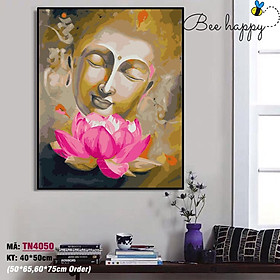 Mua Tranh Sơn Dầu Số Hóa Phật Giáo Đài Sen BEE HAPPY Mã Tranh TN4050