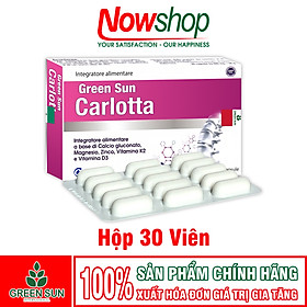Canxi Hữu Cơ Greensun Carlotta Italy Cho Bà Bầu Thiếu Canxi Hay Chuột Rút, Tê Bì Tay Chân, Phát Triển Chiều Cao Cho Thanh Thiếu Niên Hộp 30 Viên Nhập Khẩu Chính Hãng